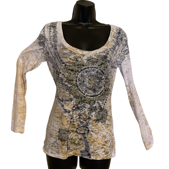 Ladies Cache’ Long Sleeve Top Beautifully Detailed Worn Once! LIKE NEW - Picture 1 of 6